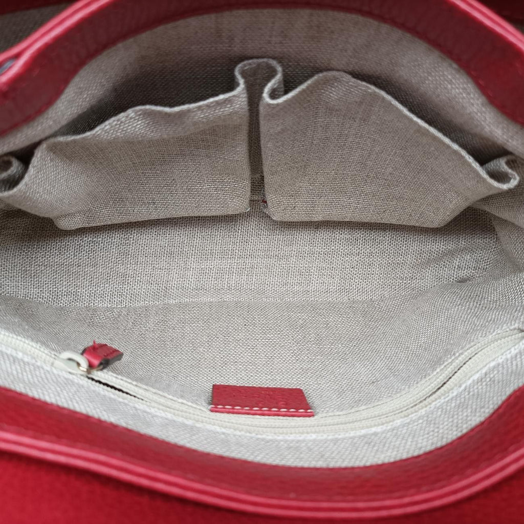 Gucci Interlocking Red Leather Shoulder — view 9