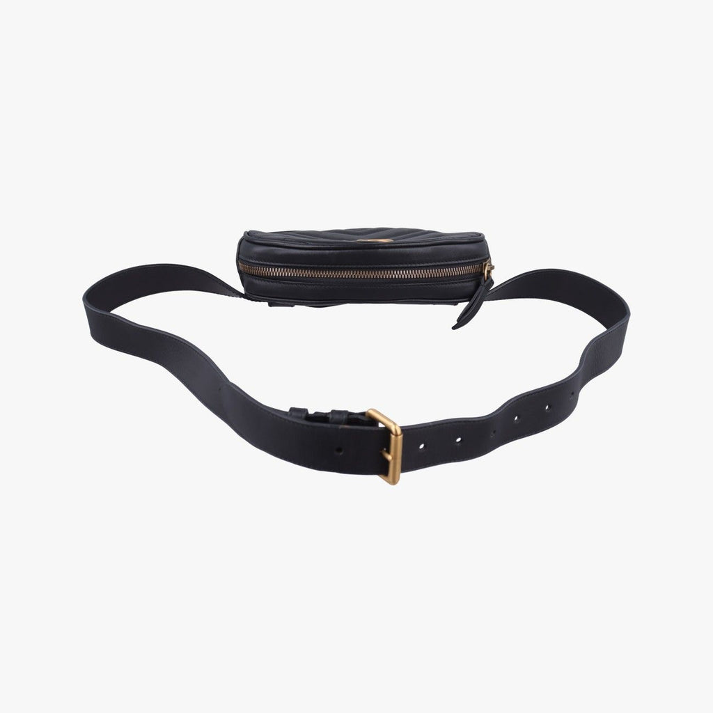 Gucci GG Marmont Black Leather Handbag — view 8