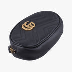 Gucci GG Marmont Black Leather Handbag — view 5