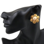 Chanel Gold Plated Faux Pearl Earrings — view 2