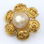 Chanel Gold Plated Faux Pearl Earrings — view 6