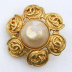 Chanel Gold Plated Faux Pearl Earrings — view 7