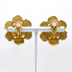 Chanel Gold Plated Faux Pearl Earrings — view 3
