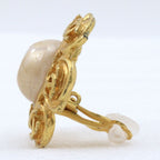 Chanel Gold Plated Faux Pearl Earrings — view 8