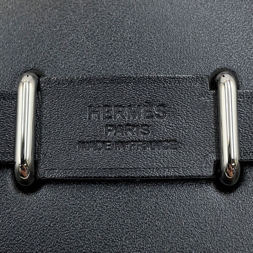 Hermes Shoulder Bag Herbag Zip Mini Black Ecru Silver Toile Ash Vache Hunter — view 7