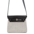 Hermes Shoulder Bag Herbag Zip Mini Black Ecru Silver Toile Ash Vache Hunter