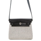 Hermes Shoulder Bag Herbag Zip Mini Black Ecru Silver Toile Ash Vache Hunter
