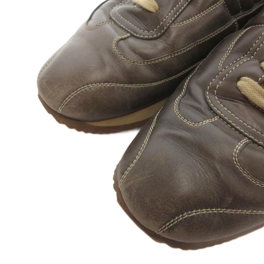 Hermes Quick Sneakers Low Cut Leather Brown — view 3