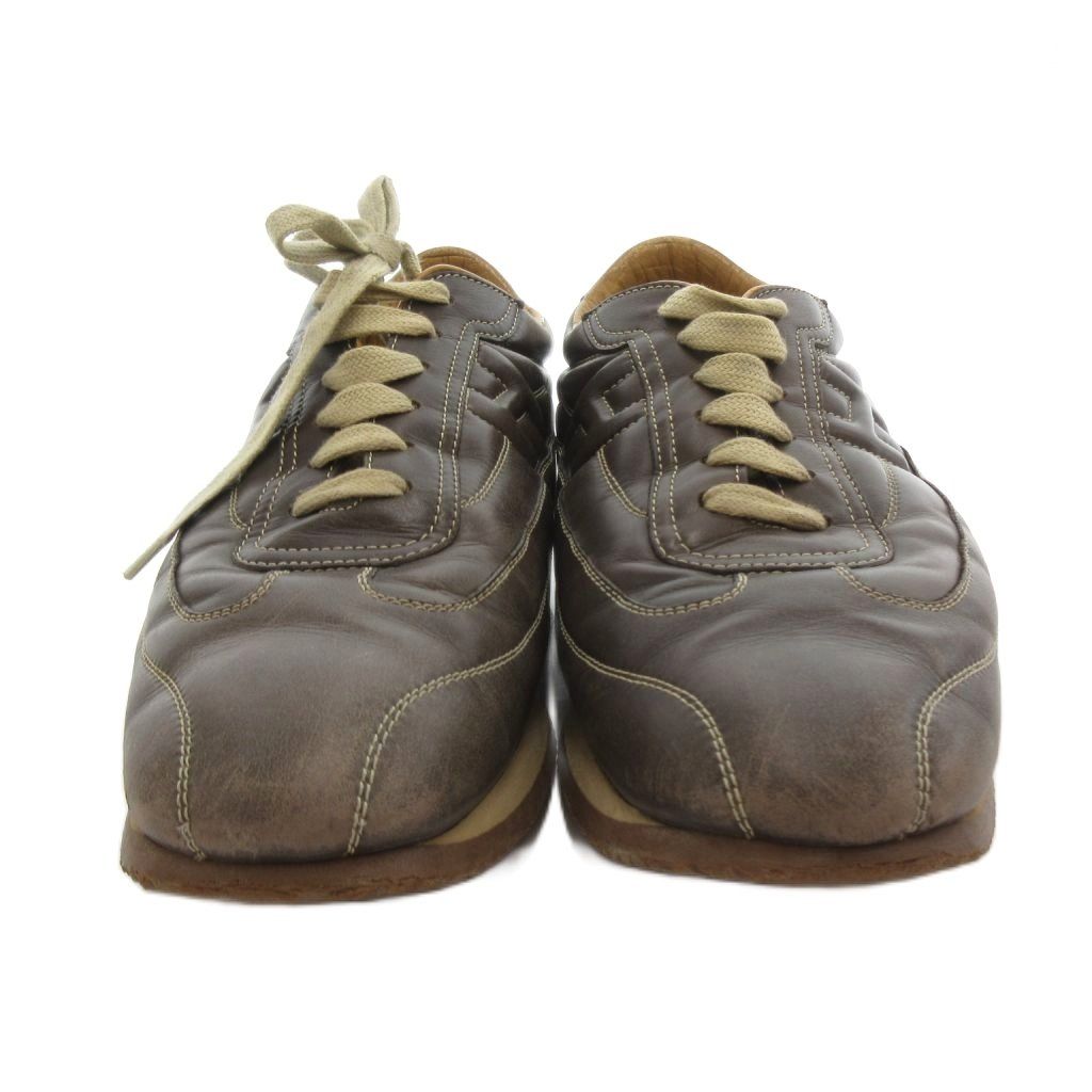 Hermes Quick Sneakers Low Cut Leather Brown — view 4