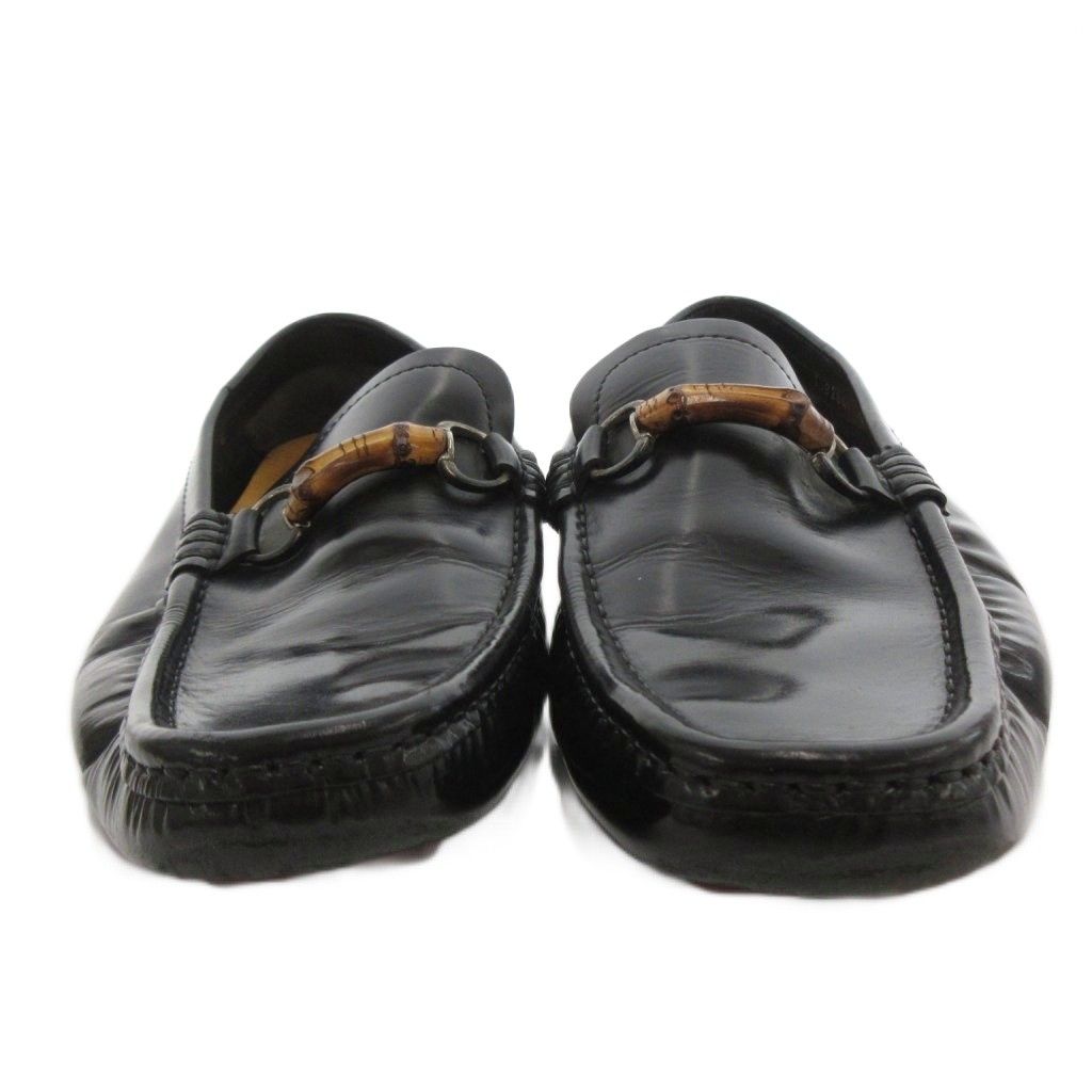 Gucci Bamboo Loafers Slip on Shoes Leather 8.5 Black — view 4