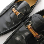 Gucci Bamboo Loafers Slip on Shoes Leather 8.5 Black — view 8