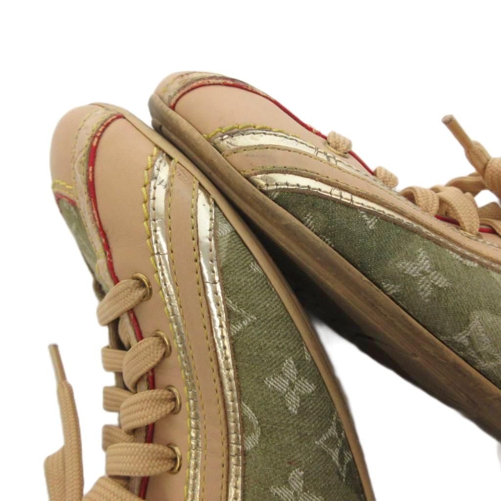 Louis Vuitton Sneakers Flat Monogram Mini Lace Up 37 Beige — view 8