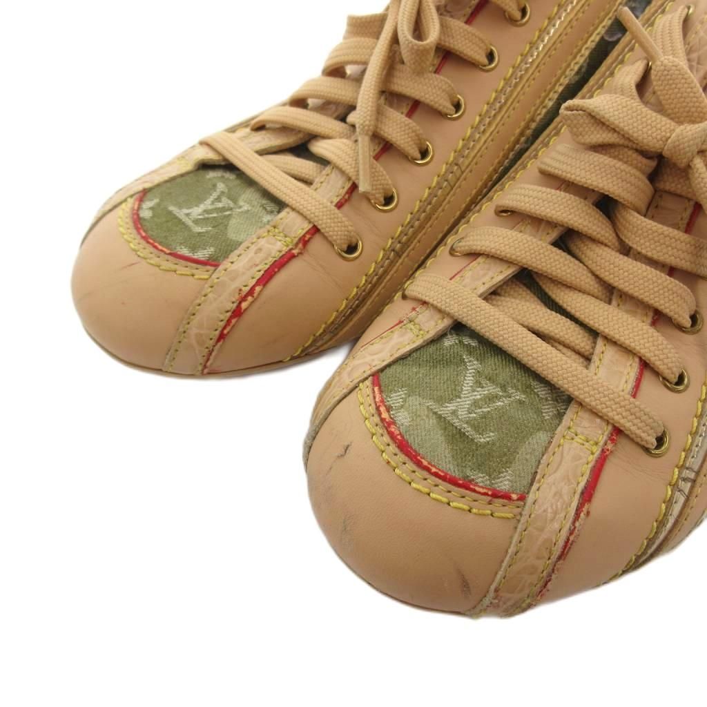 Louis Vuitton Sneakers Flat Monogram Mini Lace Up 37 Beige — view 3