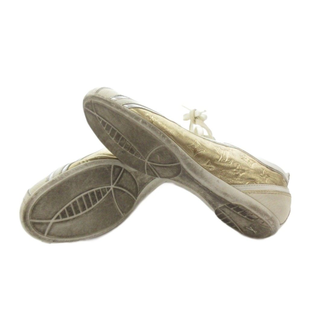 Louis Vuitton Sneakers Flat Monogram Lace Up LV Logo 36 White — view 6