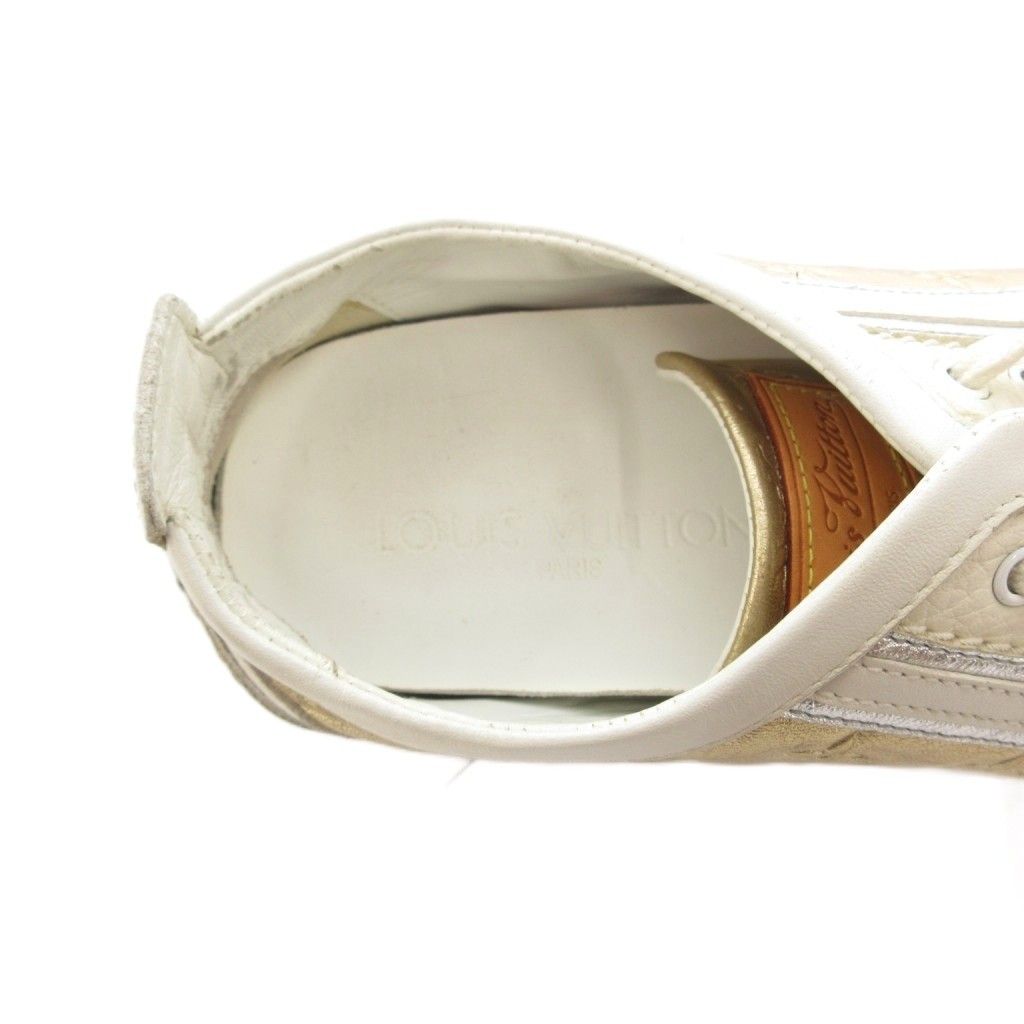 Louis Vuitton Sneakers Flat Monogram Lace Up LV Logo 36 White — view 7
