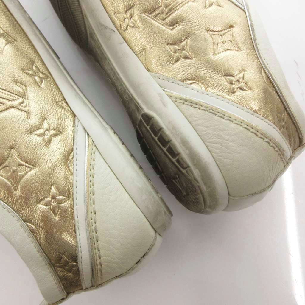 Louis Vuitton Sneakers Flat Monogram Lace Up LV Logo 36 White — view 8
