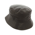 Hermes Motsch Hat Bakeha Lambskin Logo Embroidery 56 Brown
