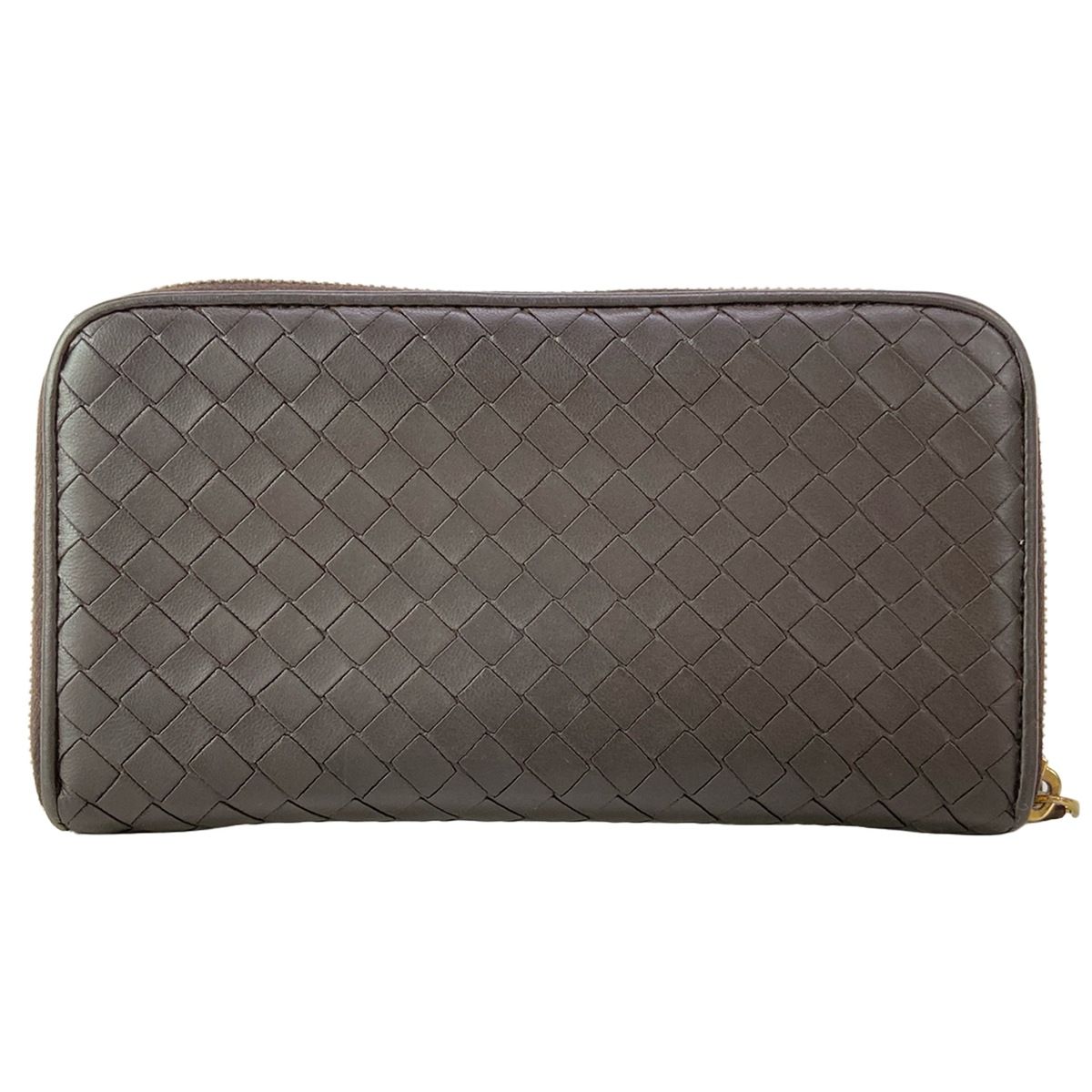 Bottega Veneta Wallet Intrecciato Dark Brown Zip Around Leather — view 2