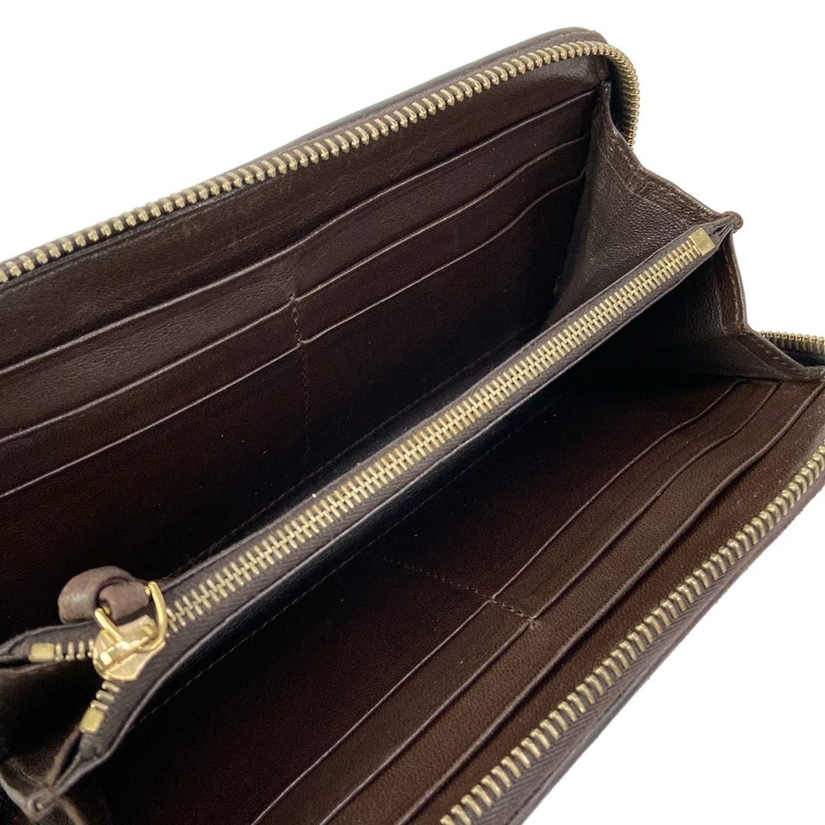 Bottega Veneta Wallet Intrecciato Dark Brown Zip Around Leather — view 3