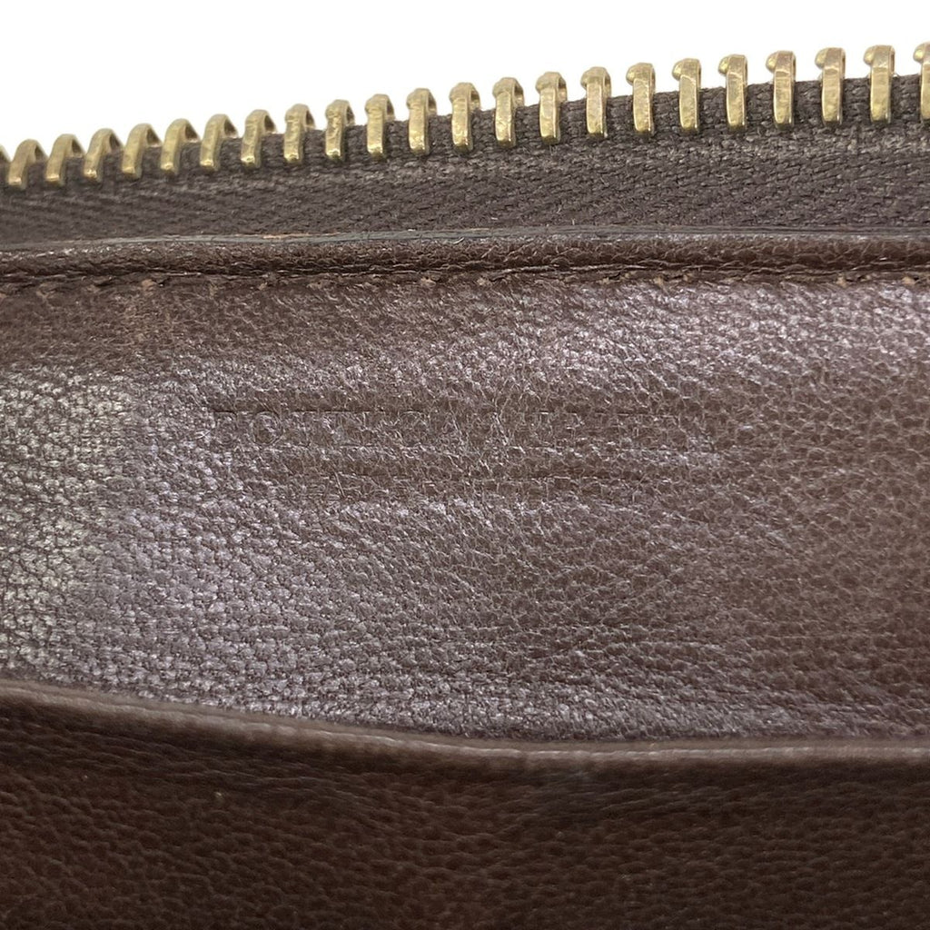 Bottega Veneta Wallet Intrecciato Dark Brown Zip Around Leather — view 5