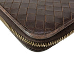 Bottega Veneta Wallet Intrecciato Dark Brown Zip Around Leather — view 7