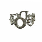 Dior Ring Logo Rhinestone Silver — view 4