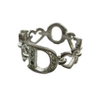 Dior Ring Logo Rhinestone Silver