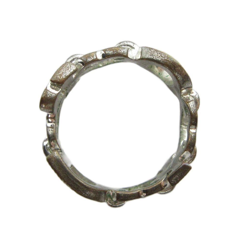 Dior Ring Logo Rhinestone Silver — view 6
