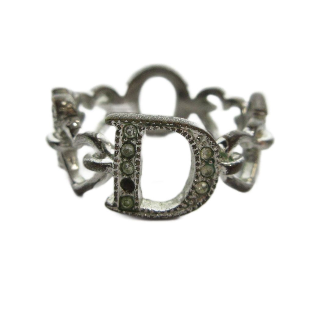 Dior Ring Logo Rhinestone Silver — view 2