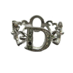Dior Ring Logo Rhinestone Silver — view 2