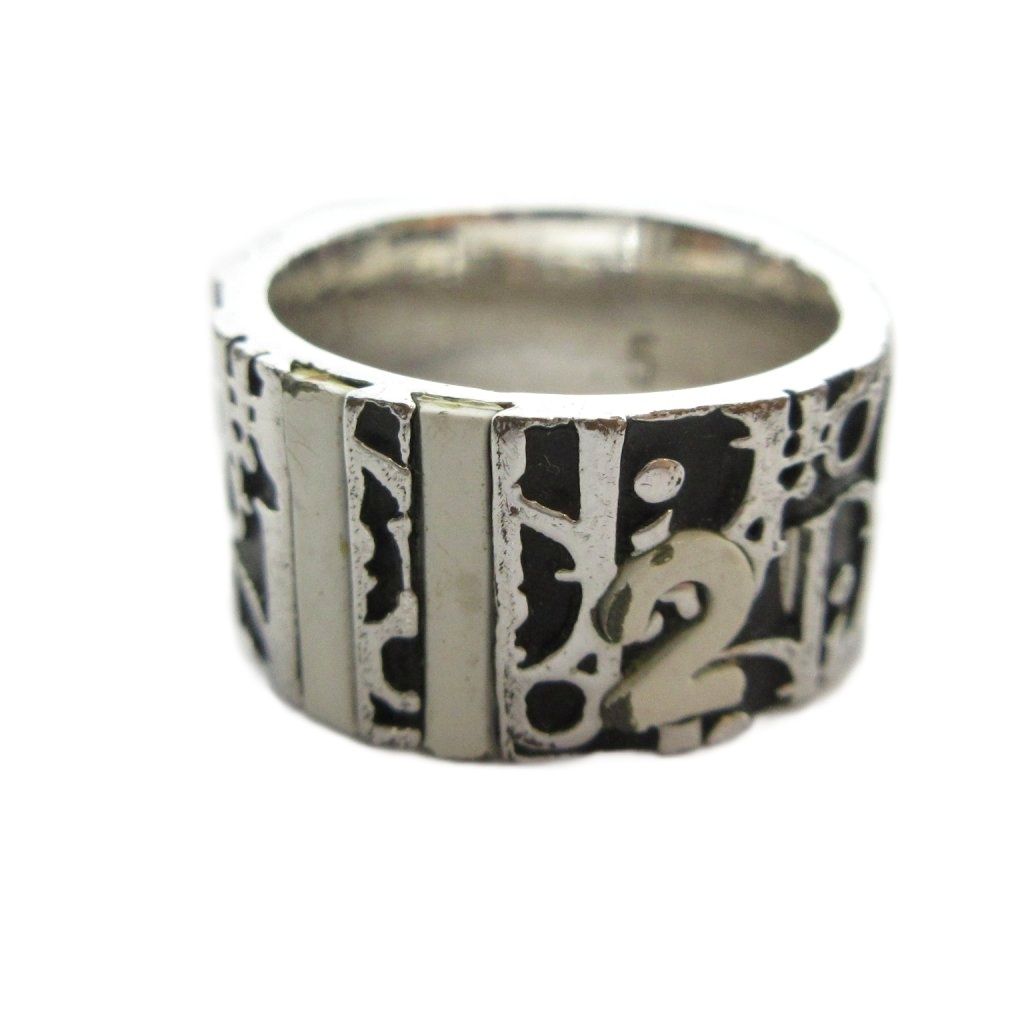 Dior Ring Licensed Logo Signature Silver Color Black — view 2