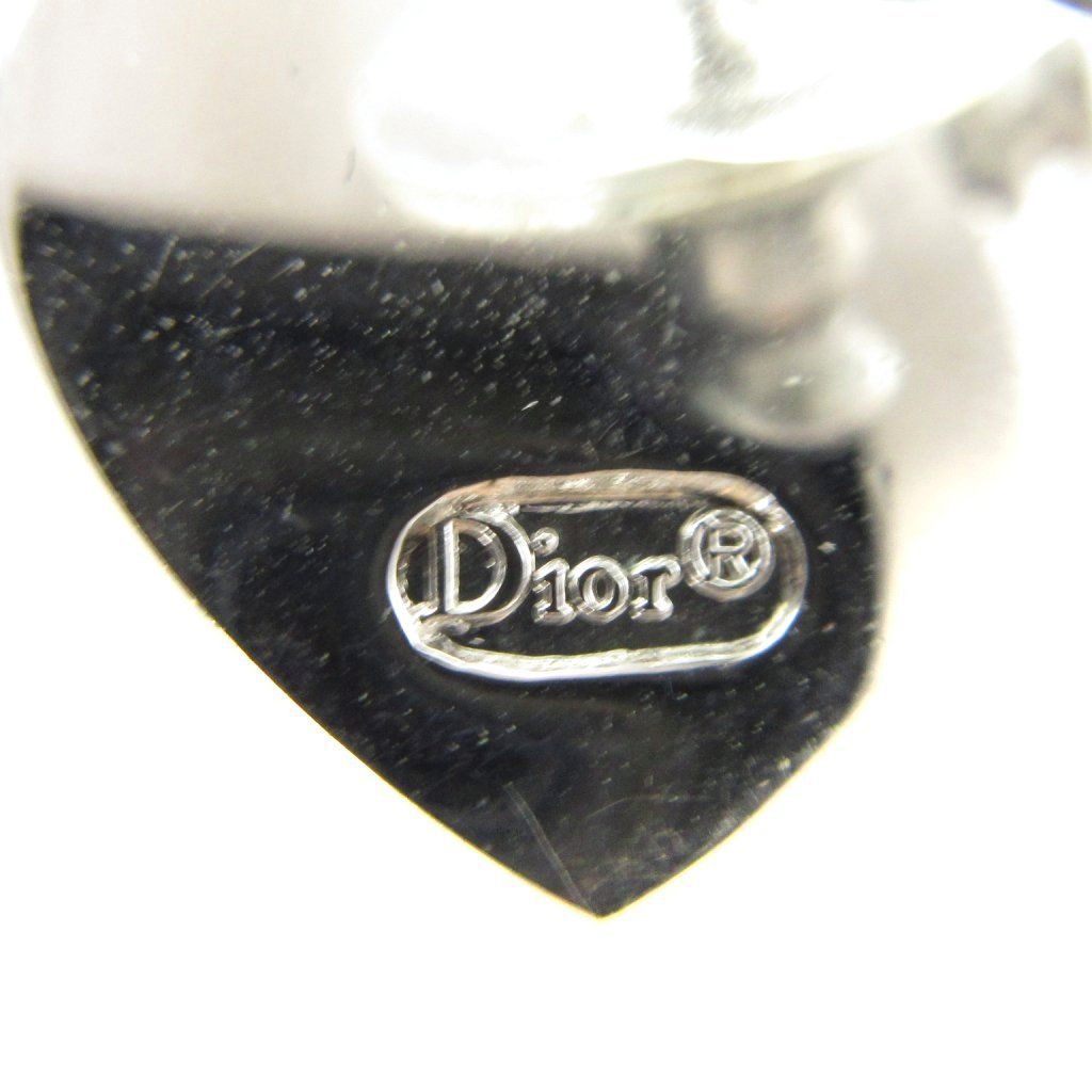 Dior Earrings Logo Heart Faux Pearl Silver — view 4