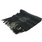 Dior Scottish Scarf Shawl Fringe Logo Wool Cashmere Blend Black Gray SS — view 4