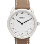 Hermes Watch White Stainless Steel Leather Also Boys