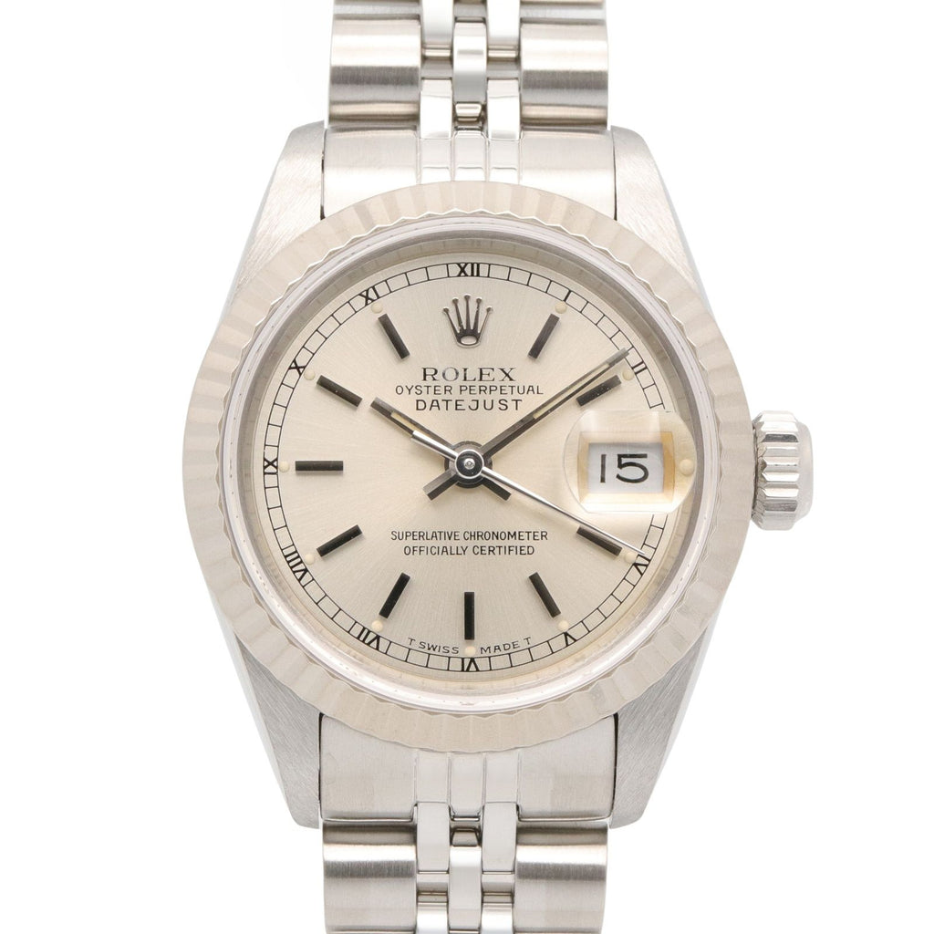 Rolex Datejust L Number Sil BA 18k White Gold Stainless Steel