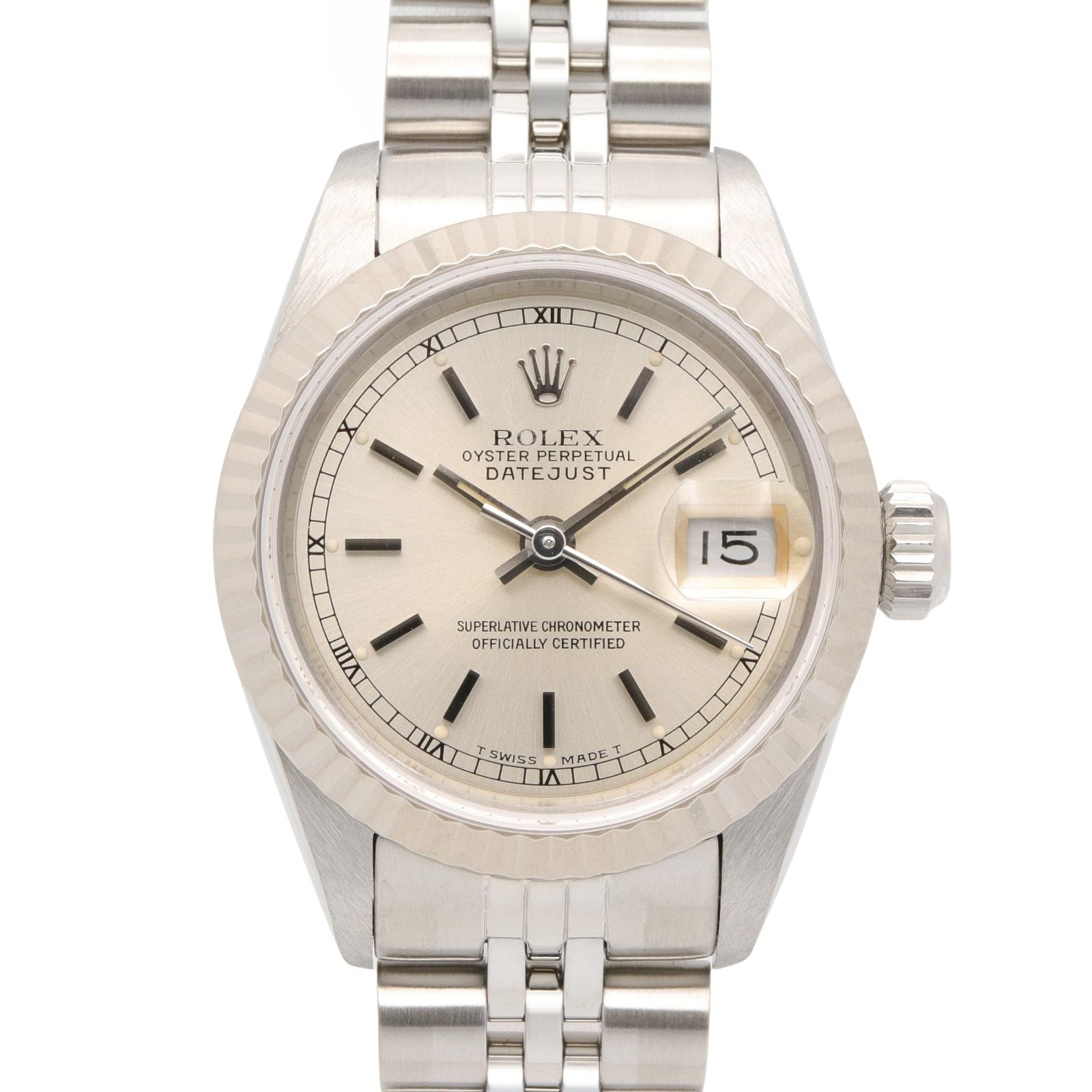 Rolex Datejust L Number Sil BA 18k White Gold Stainless Steel