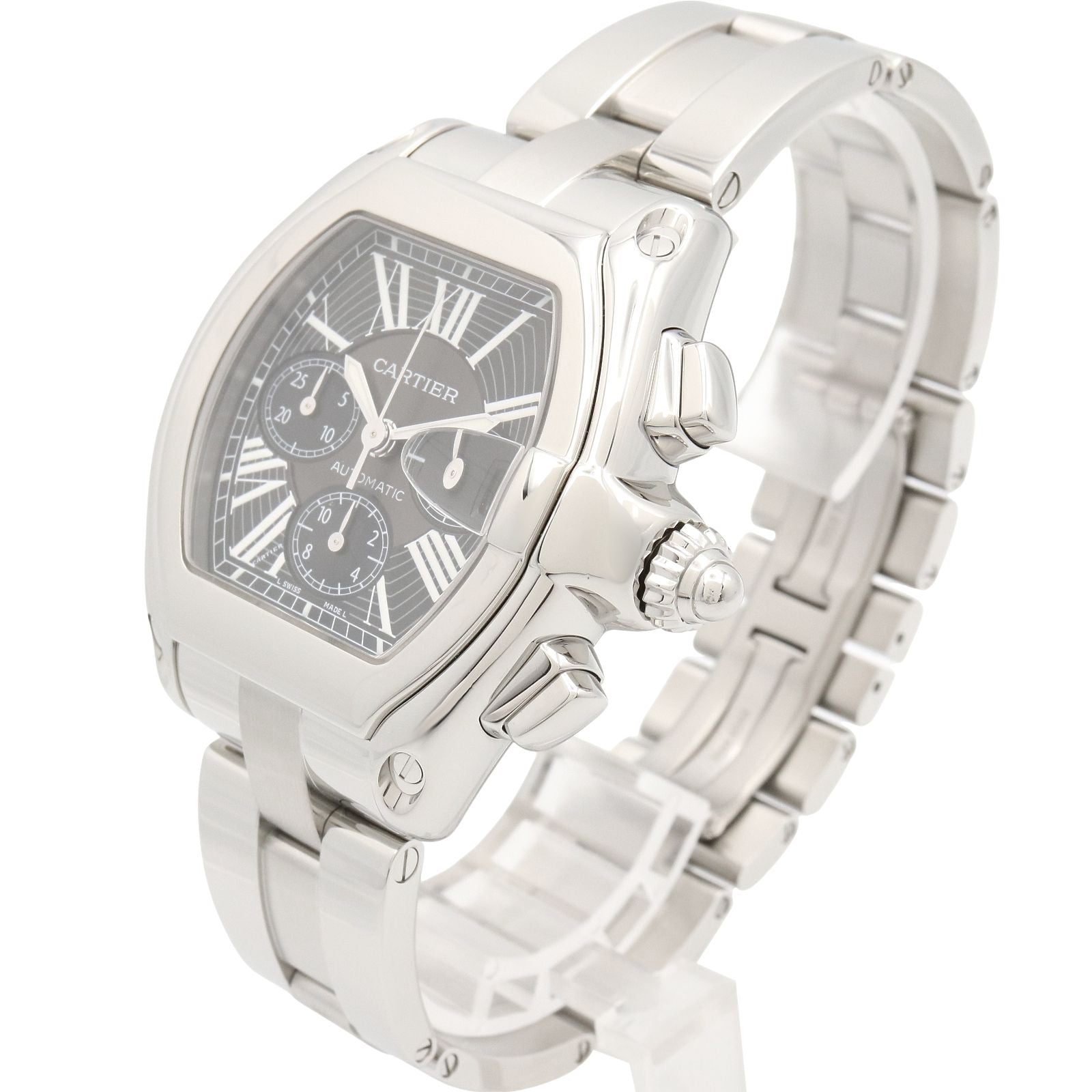 Cartier Watch Roadster Chronograph XL Black Stainless Steel — view 2