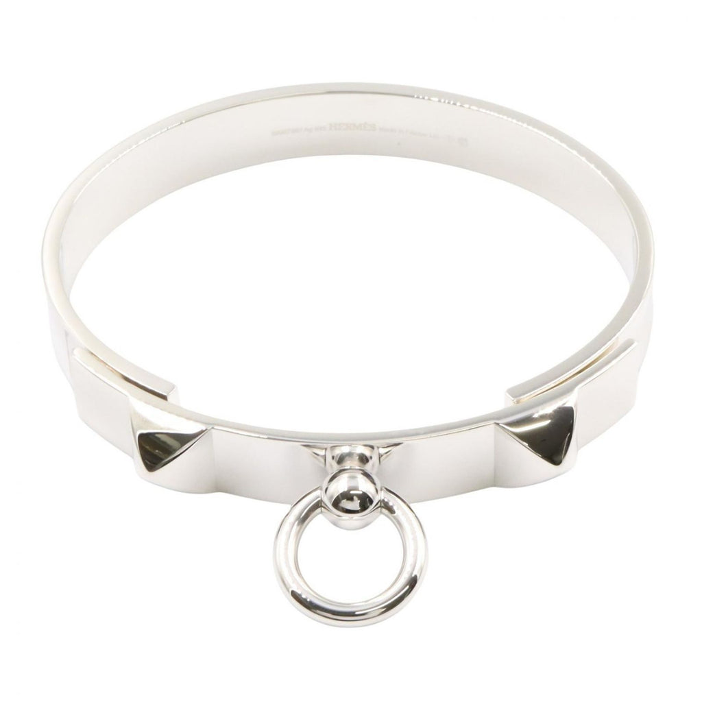 Hermes Bangle Collier de Chien LG 16 cm 925 Sterling Silver Bracelet