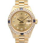 Rolex Watch Datejust Diamond Bezel Saffiano Number CH NP 18k