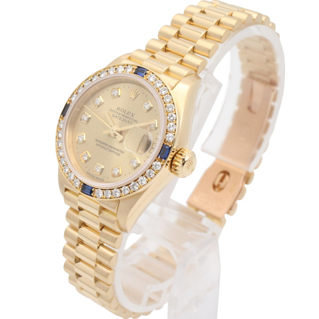 Rolex Watch Datejust Diamond Bezel Saffiano Number CH NP 18k — view 2
