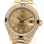 Rolex Watch Datejust Diamond Bezel Saffiano Number CH NP 18k — view 3