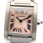 Cartier Watch Tank Francaise SM Pink Shell Stainless Steel — view 3