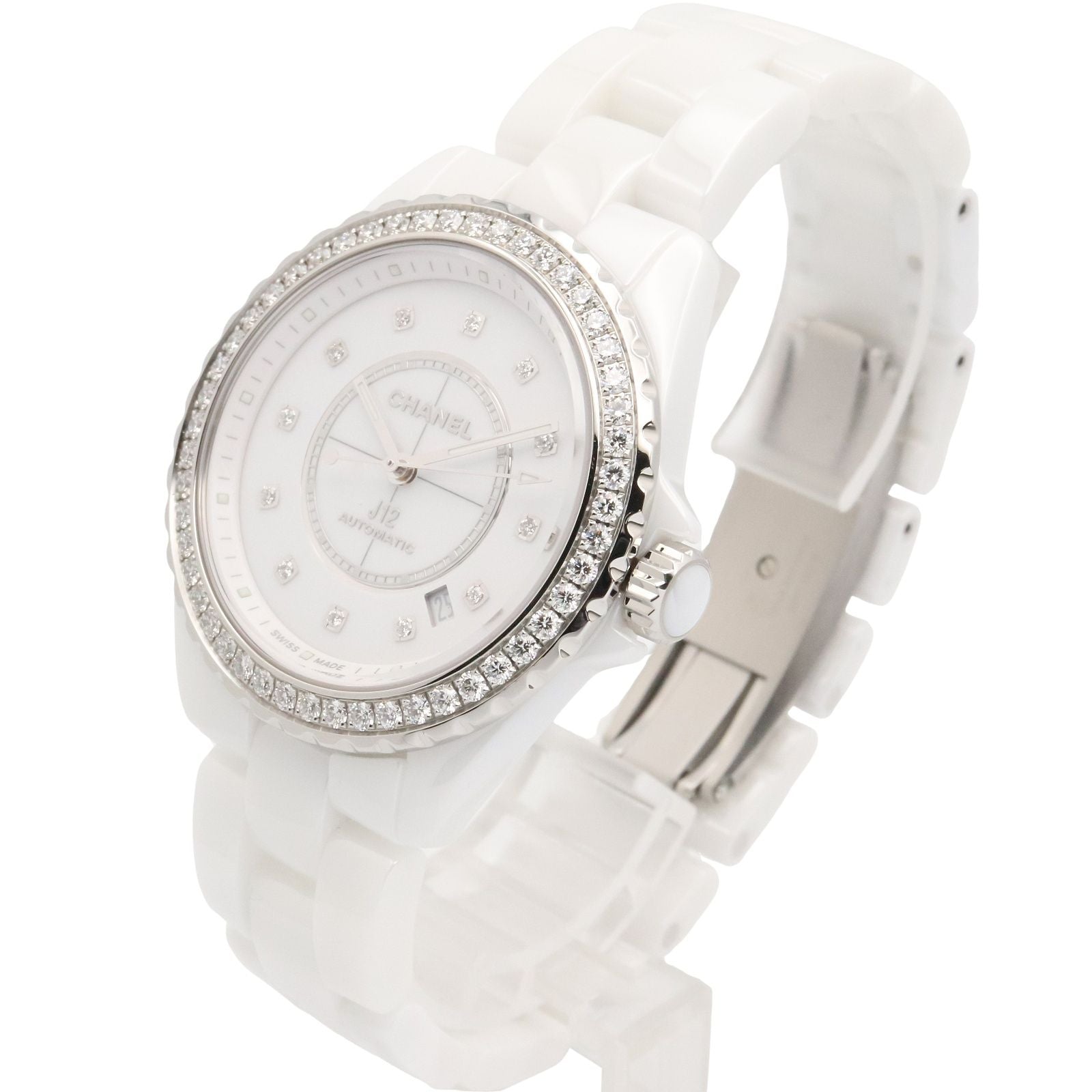 Chanel Watch Bezel Diamond White Ceramic — view 2