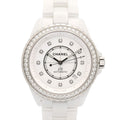Chanel Watch Bezel Diamond White Ceramic