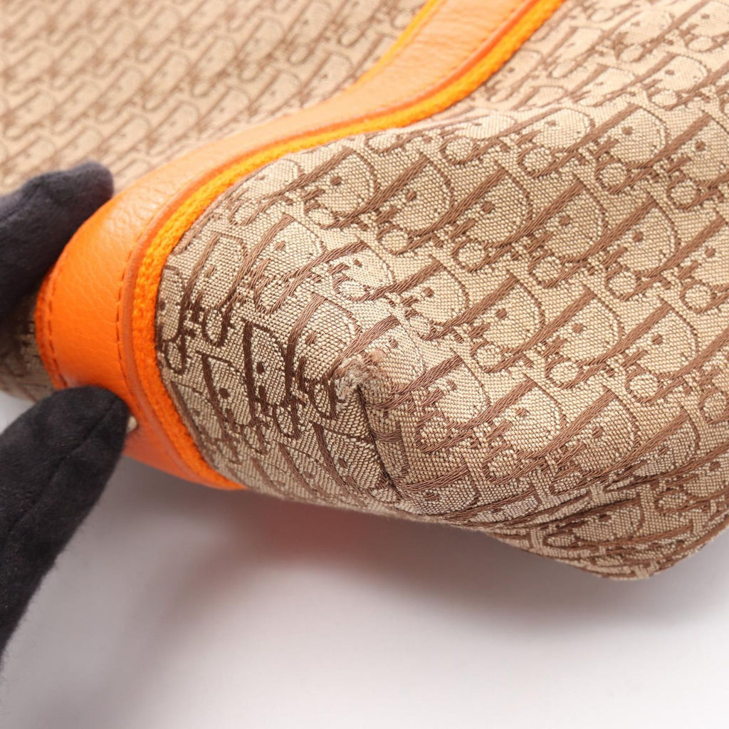 Dior Tote Trotter Street Chic Beige Orange Canvas Leather — view 7