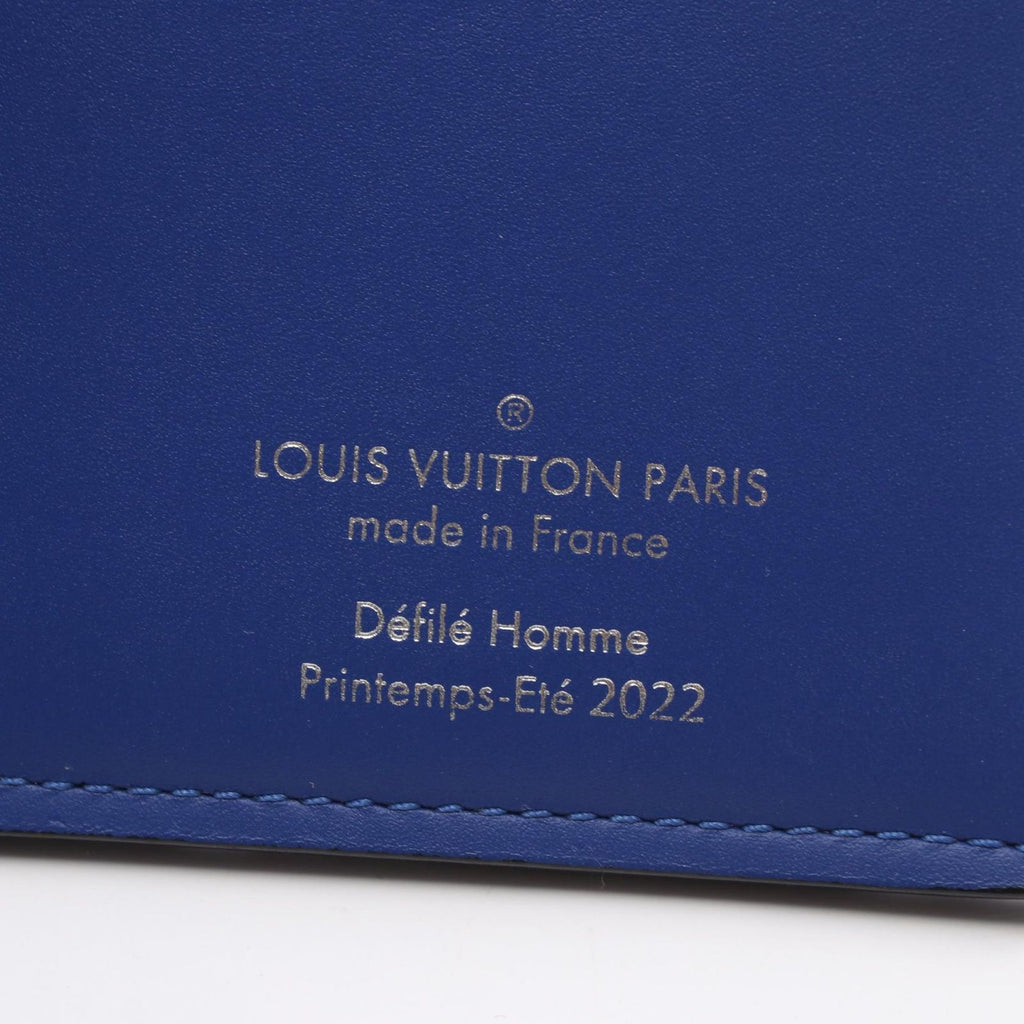 Louis Vuitton Bifold Wallet Portefeuille Brazza Monogram Taurillon Blue Vert — view 4