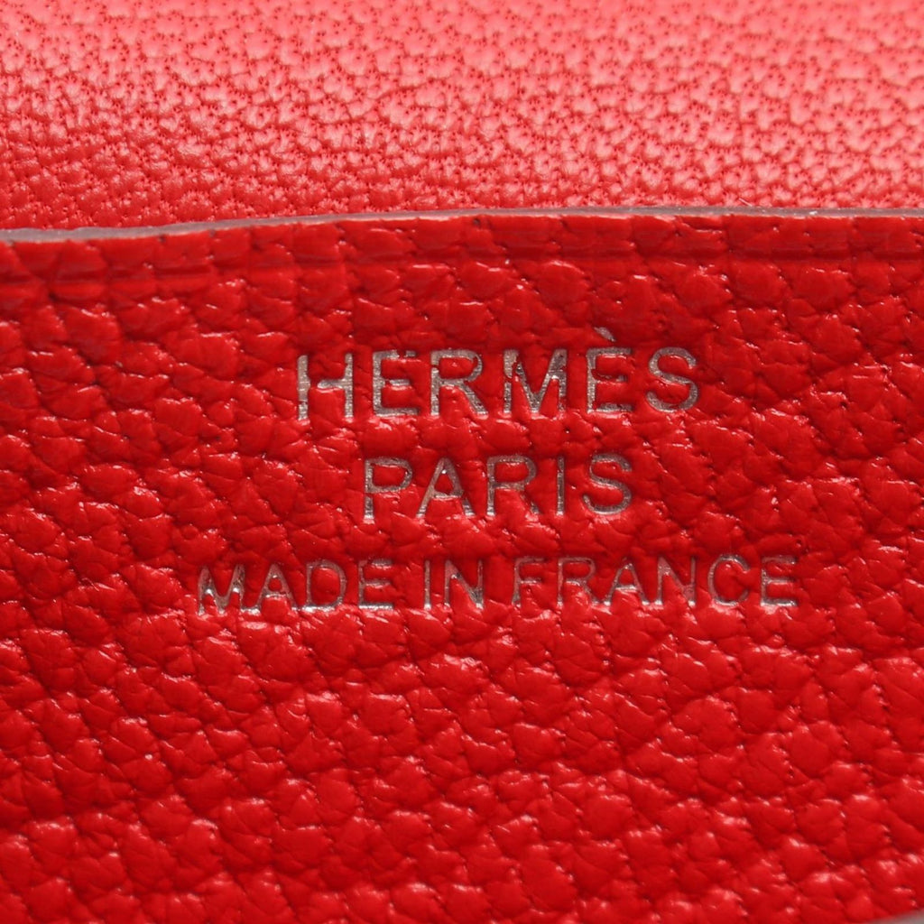 Hermes Card Case Bearn Rouge Tomato Leather — view 4