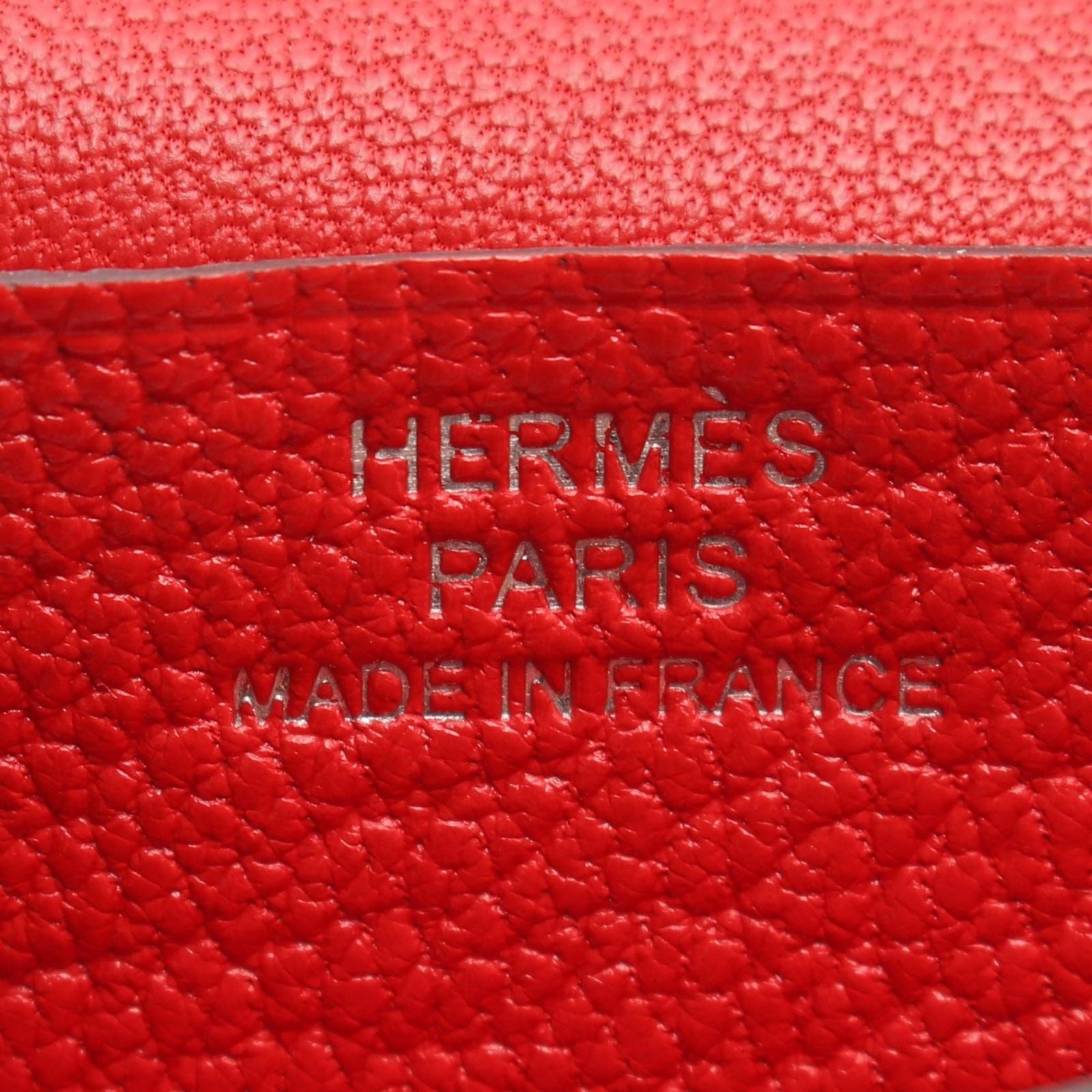 Hermes Card Case Bearn Rouge Tomato Leather — view 4