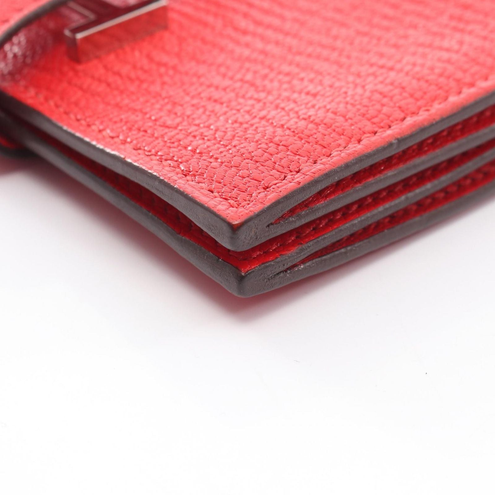 Hermes Card Case Bearn Rouge Tomato Leather — view 8
