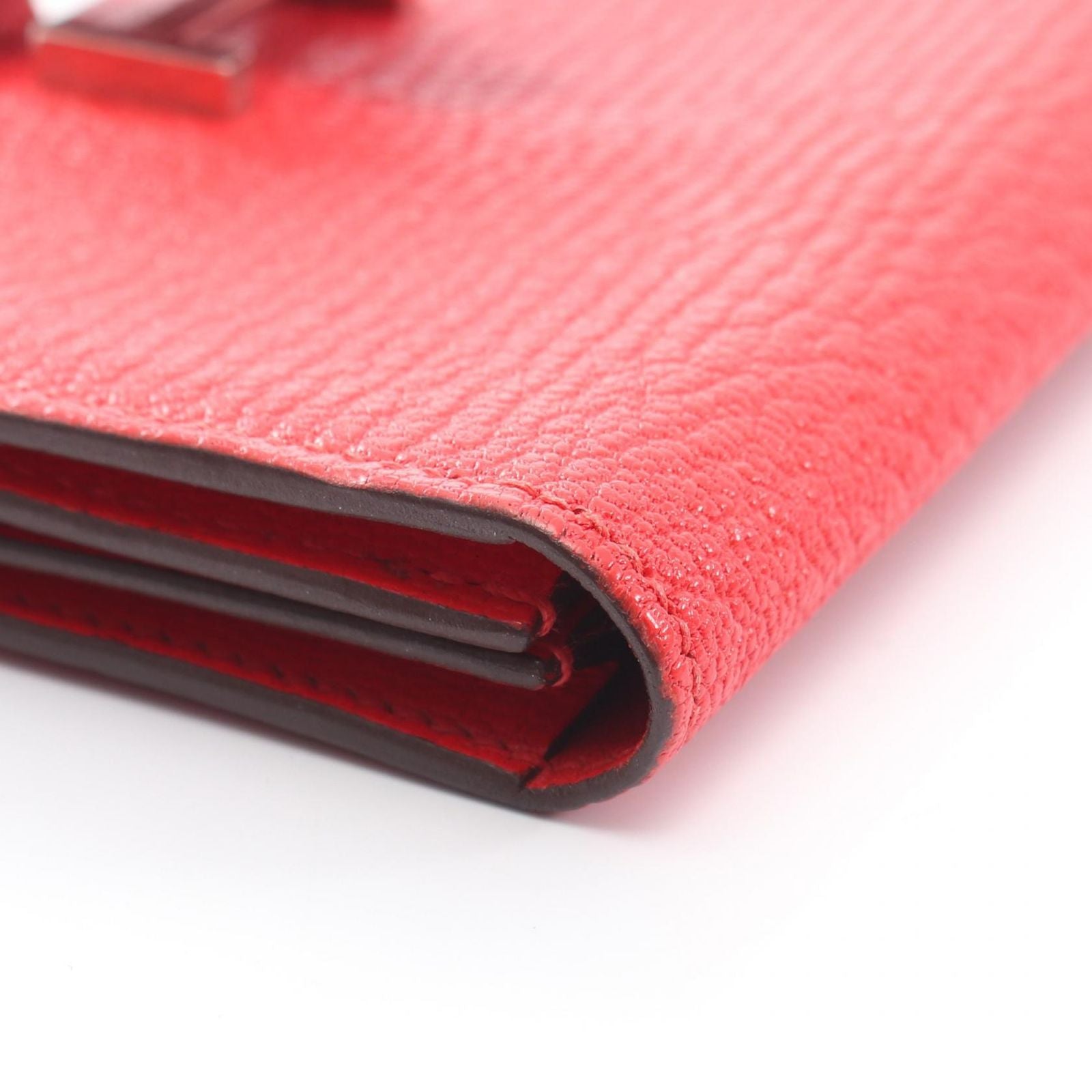Hermes Card Case Bearn Rouge Tomato Leather — view 9
